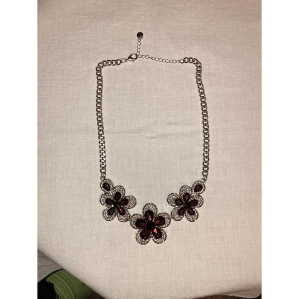 Chunky Statement Necklace,‎ Silver/purple, by C1946